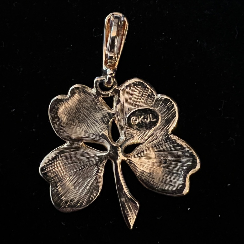 Vintage Kenneth Jay Lane Crystal Encrusted Gold T… - image 3